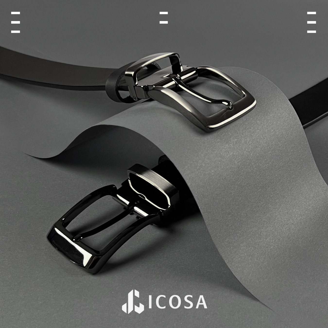 亮面黑質感牛皮帶